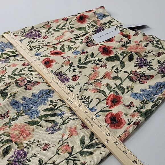 NEW WIDE LEG GARDEN PARTY FLORAL LIGHTWEIGHT TEXTURED TROUSERS PANTS XL NWT - Picture 4 of 12